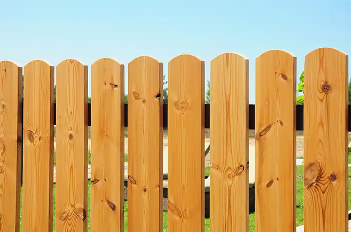 New wood fence installation