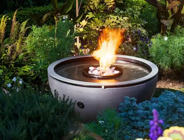Fire pit with a water feature